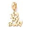 304 Stainless Steel European Dangle Charms, Large Hole Pendants, Heart with Word I Love My Family, Golden, 23.5mm, Hole: 4mm