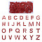 Glitter Hotfix Rhinestone, Hot Melt Adhesive on the Back, Costume Accessories, 26 Alphabet, Light Siam, 46x40x1.5mm, 2sets/box