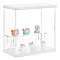 NBEADS 2-Tier Transparent Acrylic Display Case, Figures Display Stand with Door Countertop Box Storage Cube Organizer Dustproof Protection Showcase for Action Figures Collectibles, 7.9x4.5x7.9inch