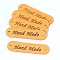 Microfiber Leather Labels, Handmade Embossed Tag, with Holes, for DIY Jeans, Bags, Shoes, Hat Accessories, Rectangle with Word Handmade, Gold, 12x45mm