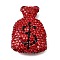 Handmade Polymer Clay Rhinestone Beads, Bag with Dollar Sign, Hyacinth, 34.5~35x25~26x11~11.5mm, Hole: 1.5~1.8mm
