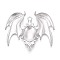 Alloy Bat Wing Connector Cabochon Settings, Platinum, 46.5x56x5.5mm, Hole: 1.9~2.5mm, Tray Size: 18x13mm