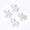 Non-Tarnish 201 Stainless Steel Pendants, with Jump Rings, Elephant, Stainless Steel Color, 18.5x20x1mm, Hole: 3mm, Jump Ring: 5x0.8mm