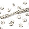 Brass Grade B Rhinestone Spacer Beads, Rondelle, Crystal, Silver, 8x3.8mm, Hole: 1.5mm