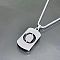 Rectangle with Laser Cut Letter 201 Stainless Steel Initial Pendant Necklaces, Stainless Steel Color, Letter O, 23.62 inch(60cm)