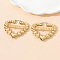 Alloy Hoop Earrings, Heart, Golden, Capricorn, 60x53mm