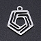 201 Stainless Steel Charms, Pentagon, Hollow, Golden, 15x13x1mm, Hole: 1.5mm