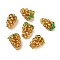 Handmade Lampwork Beads, Grape, Dark Goldenrod, 21~24x15~17mm, Hole: 1.8mm