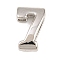Number 7 Brass Beads, Long-Lasting Plated, Rack Plating, Lead Free & Cadmium Free, Platinum, 14x9x5mm, Hole: 11x3mm