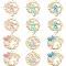 24Pcs 6 Styles Rack Plating Alloy Enamel Pendants, with ABS Imitation Pearl, Golden, Mixed Shapes, 27~30x26~29.5x4~5mm, Hole: 2mm, 4pcs/style