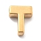 Ion Plating(IP) 304 Stainless Steel Charms, Letter Charm, Real 18K Gold Plated, Letter T, 9.5x7.5x3mm, Hole: 1.6mm