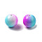 Baking Paint Opaque Acrylic Beads, Round, Mixed Color, 19.5x19mm, Hole: 2.8mm, about 113pcs/500g