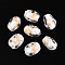 Handmade Gold & Silver Foil Glass Beads, Nuggets, White, 12.5~14x10~11x9~10mm, Hole: 1.2~1.4mm
