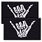 Luminous Nylon Hook and Loop Tapes, Rectangle with Skeleton Gesture, Black, 51x82x4mm