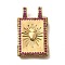 Brass Micro Pave Cubic Zirconia Pendants, Cadmium Free & Nickel Free & Lead Free, Rectangle, Heart, 28.5x17.5x4mm, Hole: 4.5x3mm