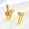 Rabbit Heart Brass Micro Pave Clear Cubic Zirconia Clip on Nose Rings, Golden, 15x10mm & 13x5mm, 2pcs/set
