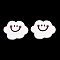 PVC Cabochons, Rubberized, Cloud, White, 28x34.5x3mm