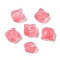 Transparent Spray Paint Glass Beads, Bear, Tomato, 10x10x7.5mm, Hole: 0.9mm