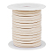 10M Imitation Leather Cord, Round, with Plastic Spools, Beige, 5mm, about 10.94 Yards(10m)/Set