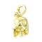 DIY Brass Peg Bails Pendants, Long-Lasting Plated, Lead Free & Cadmium Free, Rack Plating, For Half Drilled Beads, Real 18K Gold Plated, 18x10x10mm, Hole: 4x2.5mm