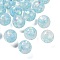 Transparent Resin with Paillette Beads, Round, Sky Blue, 16mm, Hole: 2mm