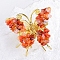 Raw Natural Carnelian Chip Mineral Specimen Display Decorations, with Butterfly Metal Holder, for Home Desktop Feng Shui Ornament, 65x75mm