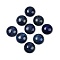 Dyed Natural Dome/Half Round Lapis Lazuli Cabochons, 12x5mm