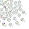 20Pcs Transparent Electroplate Glass Beads, Faceted, Round, Clear AB, 7.5x7mm, Hole: 1.2mm