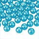 Pandahall Elite 6mm ca. 400 Stück Glasperlen Perlen tief himmelblau winzigen Satin Glanz lose runde Perlen in einer Box für die Schmuckherstellung HY-PH0001-6mm-073-2