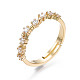 Exquisito anillo ajustable con flor de circonita cúbica RJEW-N035-059-NF-3