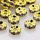 Brass Rhinestone Spacer Beads RB-A014-L8mm-12G-NF-1
