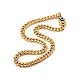 Ion Plating(IP) 304 Stainless Steel Curb Chain Necklace with Crystal Rhinestone NJEW-E038-03G-02-1