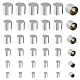 Chgcraft 36 pièces 6 tailles 201 embouts de cordon en forme de colonne en acier inoxydable pour accessoires de bijoux faisant réparation couture accessoires d'artisanat de bricolage STAS-CA0001-94-1