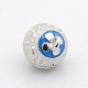 Round Platinum Plated Alloy Enamel Magnetic Clasps with Loops ENAM-P110-M-2