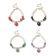 4 pz 4 stile natura misto pietre preziose e braccialetti di perline conchiglia con ciondoli a cuore per le donne BJEW-TA00242-1