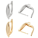 BENECREAT 6 Pairs 2 Color Brass Hoop Earring Findings with Loop Platinum Lever Back Earrings French Hook for Earring Making KK-BC0002-33-1