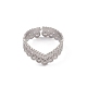 304 anillo de puño abierto de corona de acero inoxidable para mujer RJEW-G285-04P-2