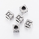 304 Stainless Steel Large Hole Letter European Beads STAS-H428-01AS-R-1