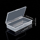 BENECREAT 6Pcs Clear Plastic Box Container 12.5x5.5x2.5cm Rectangle Storage Organizer with Hinged Lid for Beads CON-BC0006-54-2
