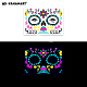 Maske mit Blumenmuster leuchtende Body Art Tattoos LUMI-PW0001-135G-1