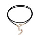Waxed Cord Necklace Making with Iron Findings NJEW-R229-1.5mm-G-3