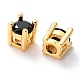 Brass inlaid Cubic Zirconia Slide Charms ZIRC-F125-02C-G-2