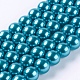Brins de perles rondes en verre teinté écologique HY-A002-14mm-RB073N-1