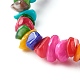 Bracciali elasticizzati con perline di conchiglia tinti naturali per bambini BJEW-JB06395-01-5