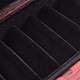 長方形シノワズリー刺繍シルクブレスレットボックス  ベルベットと  木材や金属の留め金  10 compertments  暗赤色  30x10x10.4cm SBOX-N003-10-6