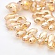 Faceted Teardrop Pearl Luster Plated Electroplate Glass Beads Strands GLAA-A023B-PL01-1