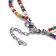 Lampwork Pendants Necklaces and Cowhide Leather Cord Necklaces Set NJEW-JN02316-M-6