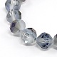 Faceted Frosted Glass Round Beads Strands EGLA-F084-A01-1