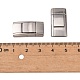 304ステンレススチール製バヨネットクラスプ  長方形  マット  ステンレス鋼色  24x12.5x5.5mm  穴：3x10.5mm STAS-G143-34P-3