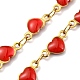 Collares de cadena con eslabones de corazón de acero inoxidable dorado con revestimiento de iones (ip) NJEW-E098-02G-02-2